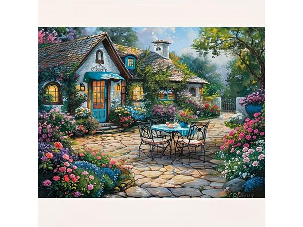 nr 64 Diamond Painting plattelands huisje 50x40cm (vierkant)