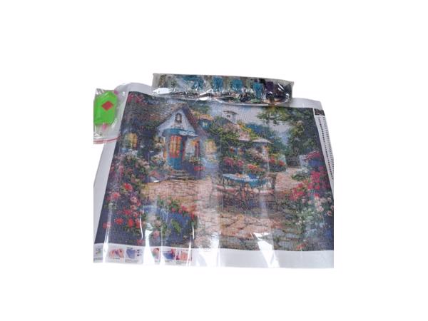 nr 64 Diamond Painting plattelands huisje 50x40cm (vierkant)