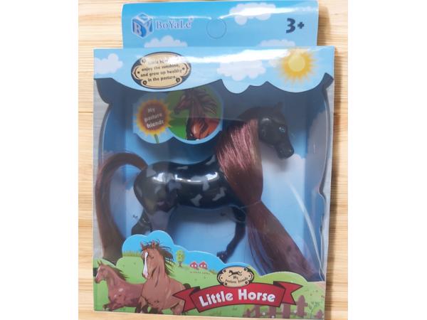 LG Little horse speelpaard zwart grijs bruine haren camoufla