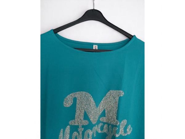 Sweat jurk motorcycle turquoise XL/XXL