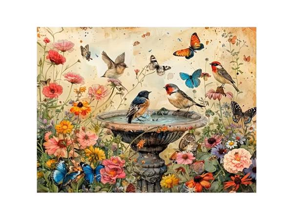 nr 44 Diamond Painting vogels vlinders 50x40cm (vierkant)