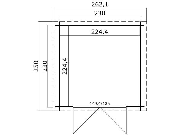 Blokhut Ingo 230x230 Onbehandeld vuren