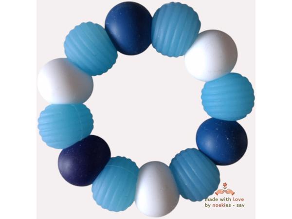 Noekies Handgemaakte Bijtring blauw - Nieuw!