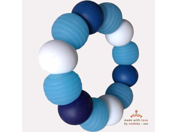 Noekies Handgemaakte Bijtring blauw - Nieuw!