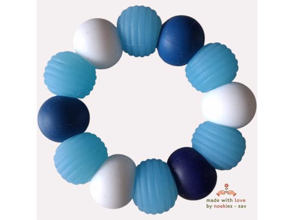 Noekies Handgemaakte Bijtring blauw - Nieuw!