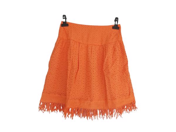 Drole de Copine rok gaatjes patroon oranje S/M