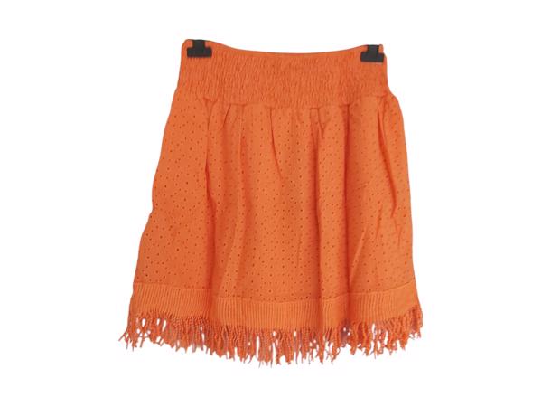 Drole de Copine rok gaatjes patroon oranje S/M