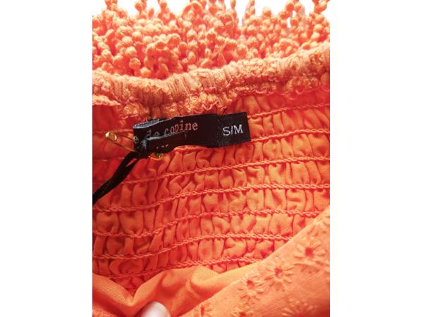 Drole de Copine rok gaatjes patroon oranje S/M