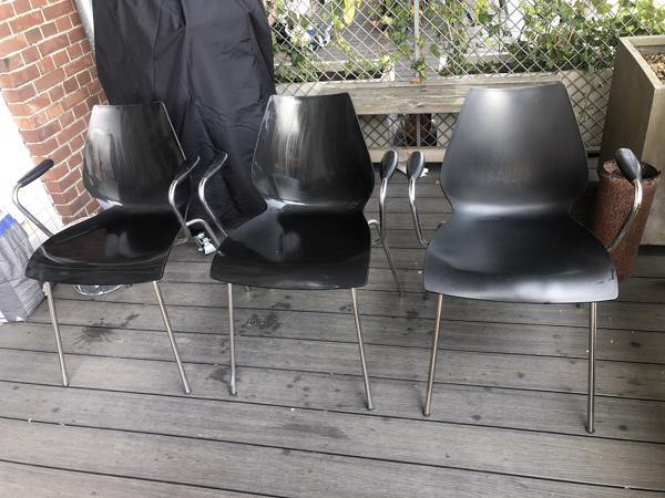 3 Mooie design zwarte eetkamerstoelen