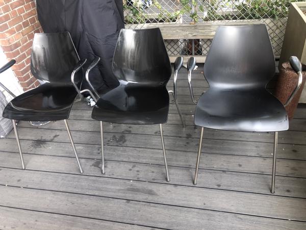 3 Mooie design zwarte eetkamerstoelen