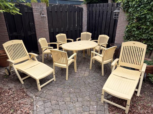Hartman royale tuinset - 6 stoelen + tafel + 2 ligbedden