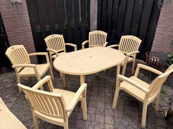 Hartman royale tuinset - 6 stoelen + tafel + 2 ligbedden