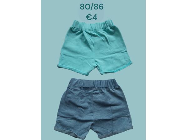 2x Little love meisjes korte broek 12-18 mnd / 80/86