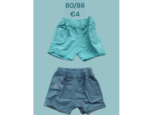 2x Little love meisjes korte broek 12-18 mnd / 80/86