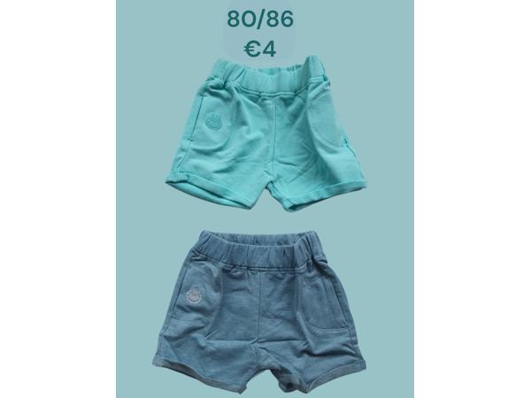 2x Little love meisjes korte broek 12-18 mnd / 80/86