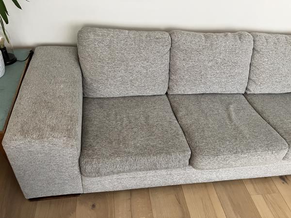 Grijze bank 3 personen