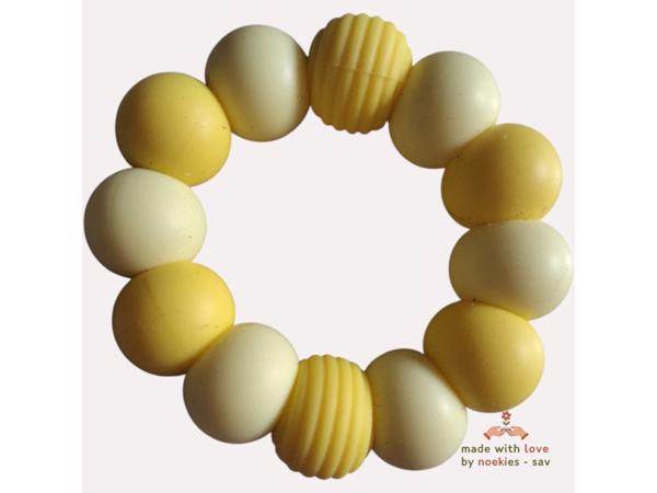 Noekies Handgemaakte Bijtring geel - Nieuw!