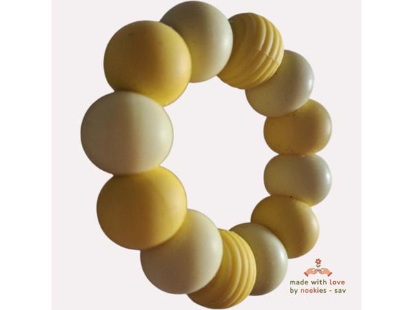 Noekies Handgemaakte Bijtring geel - Nieuw!