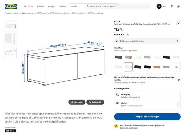 Gratis kast besta 2x tv kast
