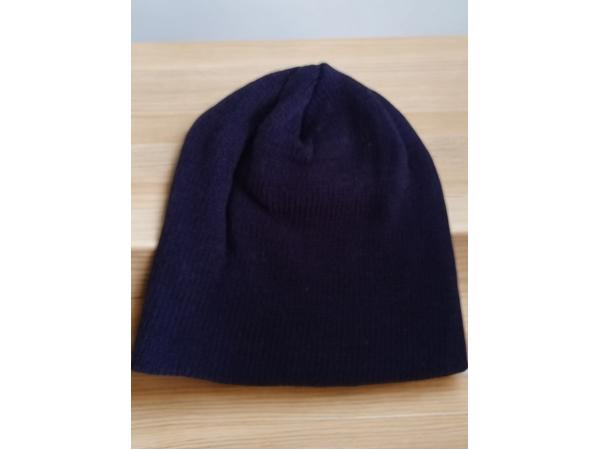 Effen kinder winter muts blauw one size