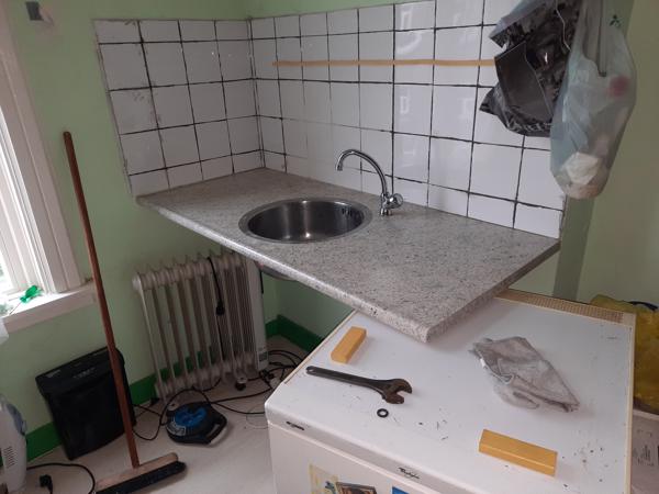 Werkblad keuken met spoelbak