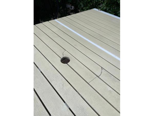 Witte tuintafel 2m x 1 m aluminium met roomwit blad