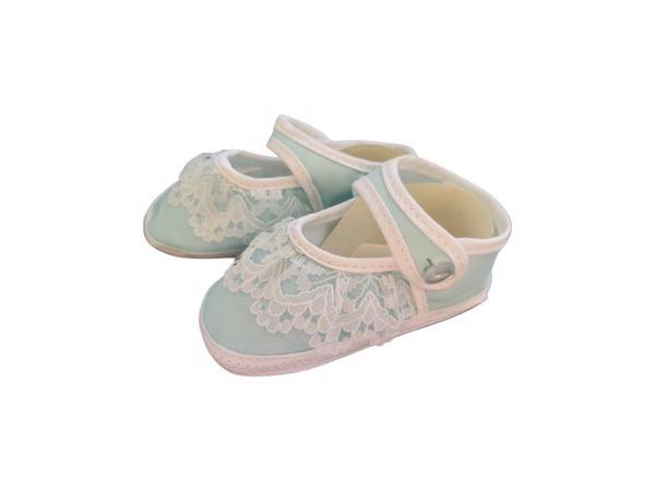 Junior Joy Babyschoenen Newborn Kant Meisjes Lichtblauw/wit