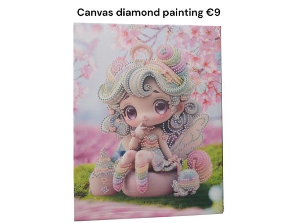 Diamond Painting Princess met houten frame 30x23cm