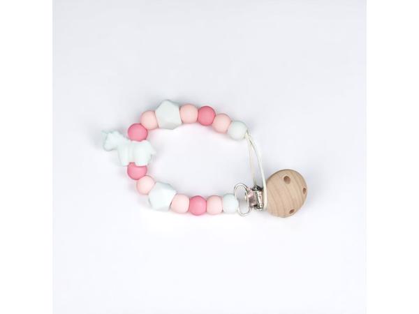 Speenkoord Unicorn wit roze