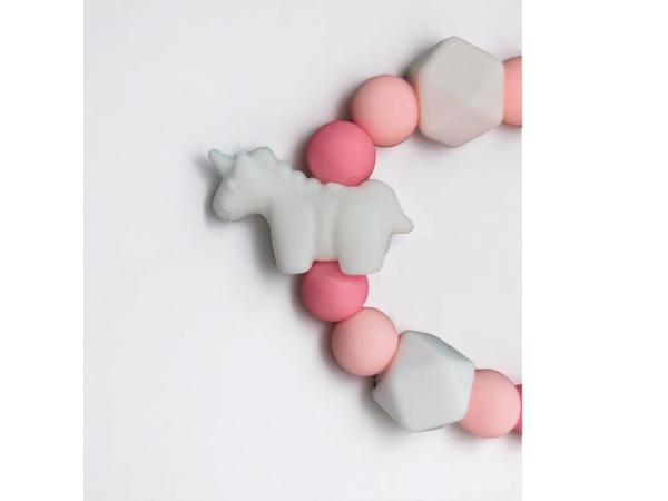 Speenkoord Unicorn wit roze