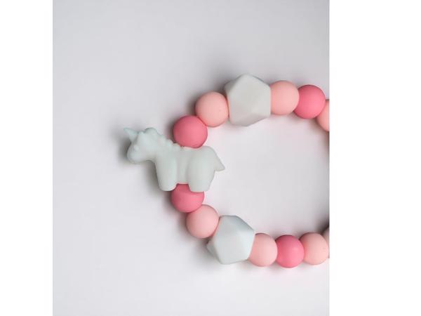 Speenkoord Unicorn wit roze
