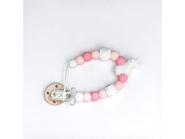 Speenkoord Unicorn wit roze