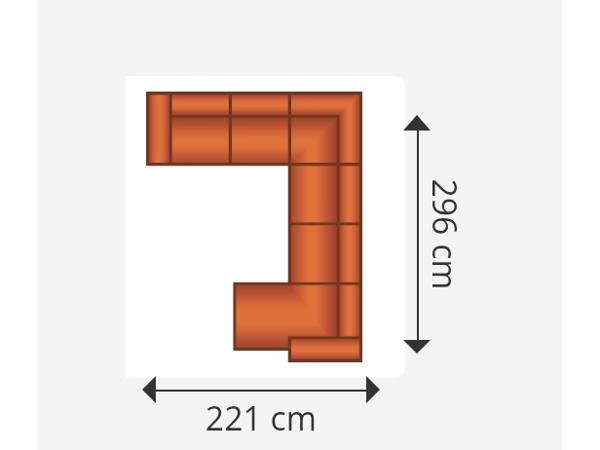 Zwarte u bank, voor 5a6 personen