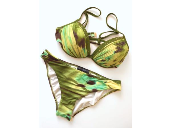 Bikini met dierenprint, maat 36 cup C, Kaki (nieuw)