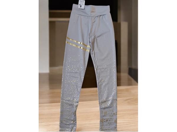 Holala stretchy legging grijs goud glitter S/M