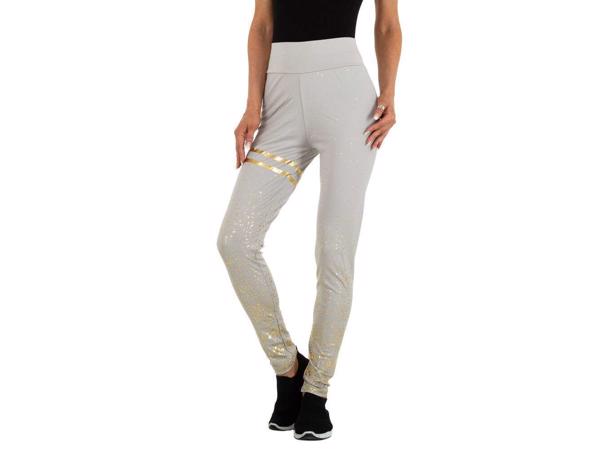 Holala stretchy legging grijs goud glitter S/M