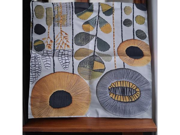 Set van 4 kussenhoezen mosterdgeel groen 40x40cm