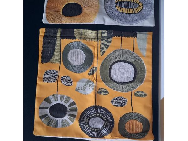 Set van 4 kussenhoezen mosterdgeel groen 40x40cm