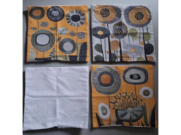 Set van 4 kussenhoezen mosterdgeel groen 40x40cm