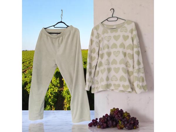 Comfy zachte pyama groen wit XL