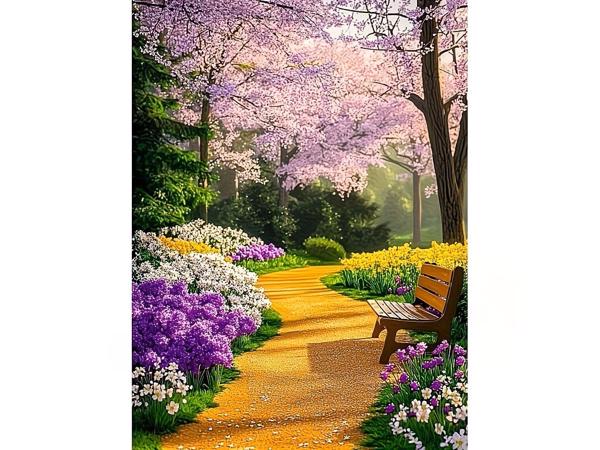 nr 65 Diamond Painting bloemen bos 50x40cm (vierkant)