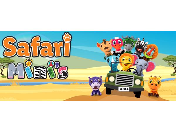 Lidl safari mini&#x2019;s 3 knuffels neushoorn leeuw  olifant