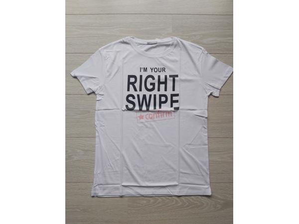 Glo-story - T-shirt - I am your right swipe - white XL