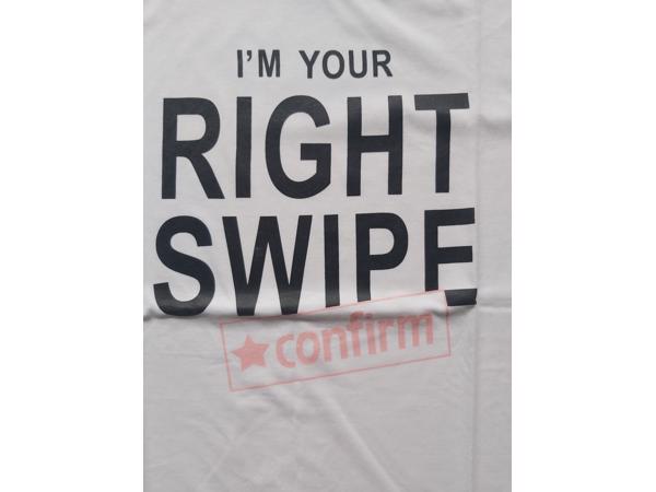 Glo-story - T-shirt - I am your right swipe - white XL