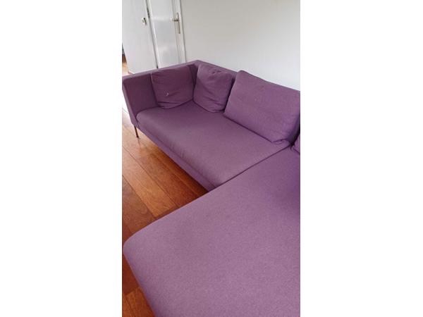 Leuke paarse bank met chaise longue, 2.54 breed