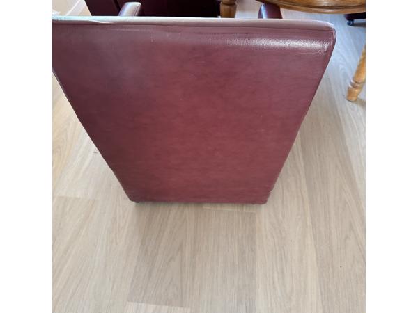 6 leren eetkamerstoelen