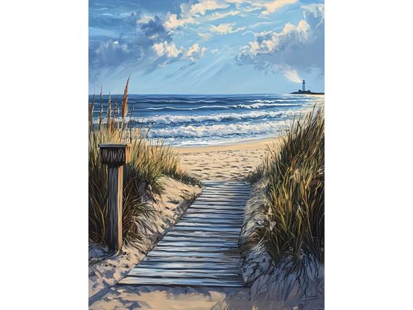 50x40cm Diamond painting strand (vierkant) nr 27