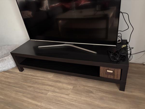 Tv meubel  (laag, donkerbruin/zwart)
