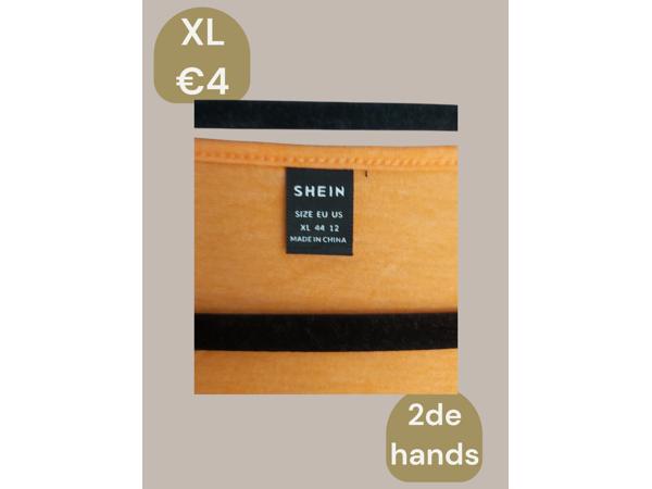 Shein oranje t-shirt kruisband XL