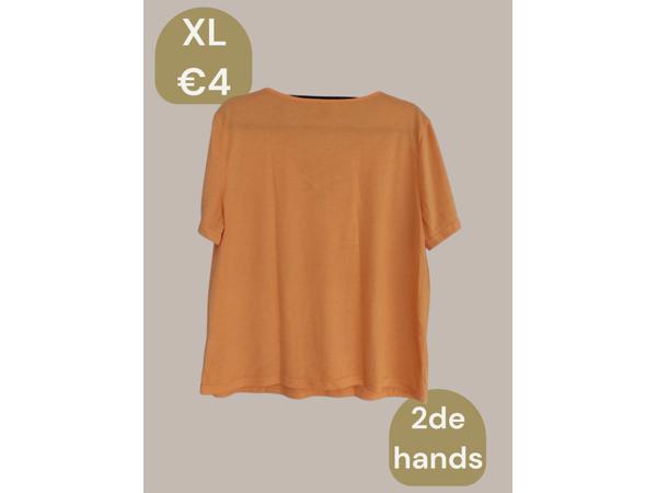 Shein oranje t-shirt kruisband XL